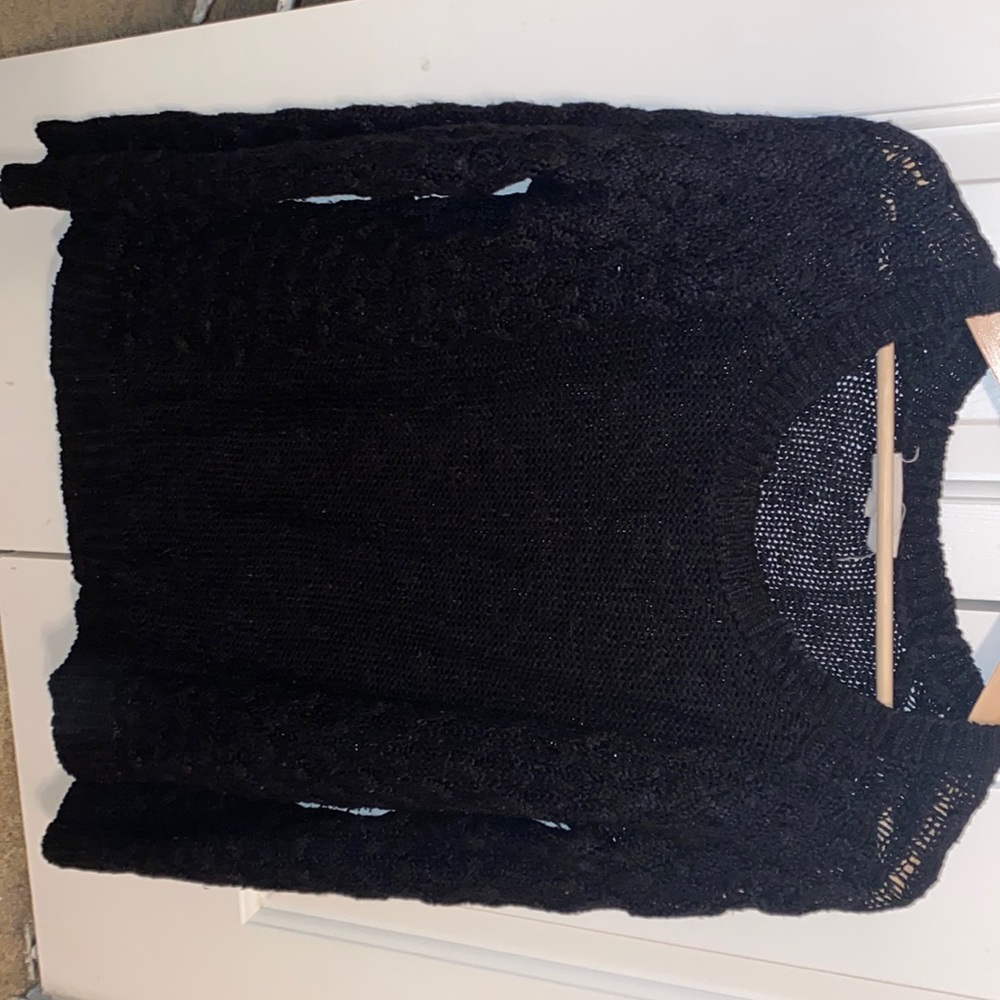 Black olive and oak sweater knitted on the sides size medium